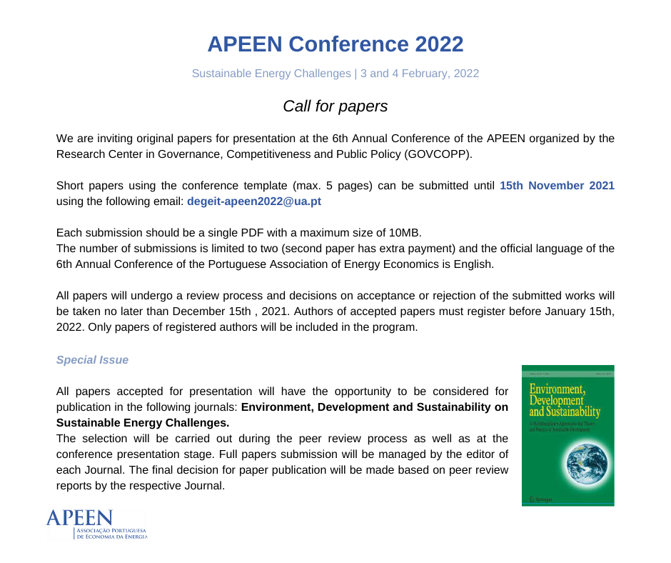 APEEN Conference 2022 – Call for papers